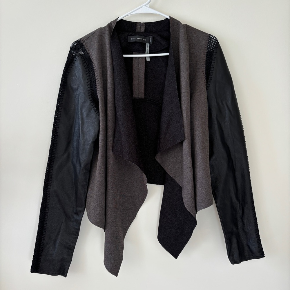 Stella & Jamie Leather Sleeve Rio Jacket -like new